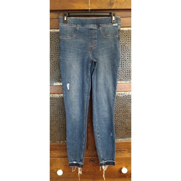 Spanx Distressed Ankle, Medium Wash Jeggings, Size Small - Picture 3 of 6